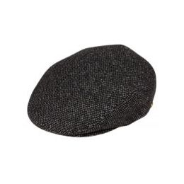 12 Wholesale Tweed Wool Ivy Caps W/satin Quilted Lining In Black