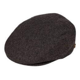 12 Wholesale Wool Blend Ivy Caps In Charcoal