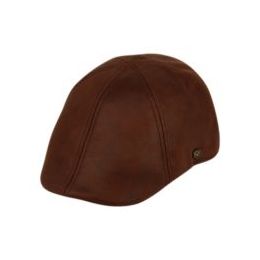 12 Wholesale Vintage Faux Leather Duckbill Ivy Cap In Brown