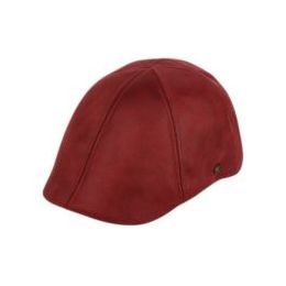 12 Wholesale Vintage Faux Leather Duckbill Ivy Cap In Burgandy