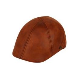 12 Wholesale Vintage Faux Leather Duckbill Ivy Cap In Tan