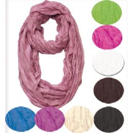 24 Pieces Solid Color Infinty Scarves - Womens Fashion Scarves