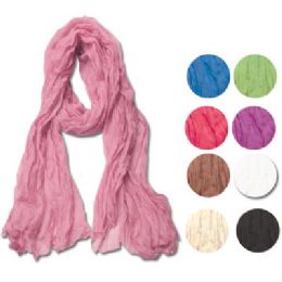 24 Pieces Solid Color Scarf - Womens Fashion Scarves