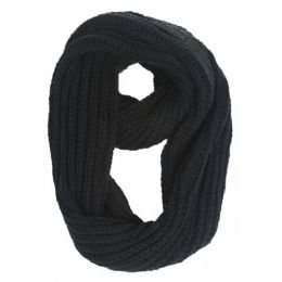12 of Solid Black Cable Knit Infinit Scarf