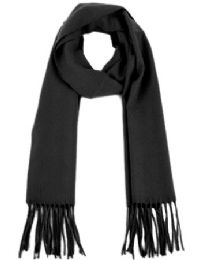 18 Wholesale Cashmere Feeling Solid Plain Scarf In Black