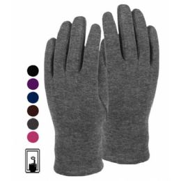24 Pairs Ladies Jersey Touch Screen Glove Assorted Color - Conductive Texting Gloves