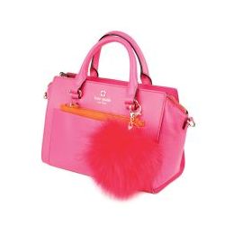 36 Pieces Flexable Faux Fur Pom Pom Key Chain Hot Pink - Key Chains