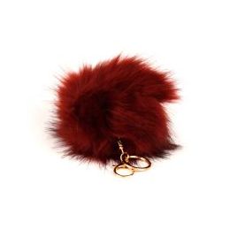 36 Pieces Flexable Faux Fur Pom Pom Key Chain Brown - Key Chains