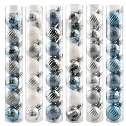 72 Wholesale 7-Count Christmas Balls 5cm Silver