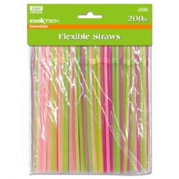 96 Pieces Two Hundred Count Flexible Straws - Straws and Stirrers