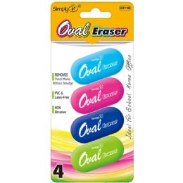 108 Wholesale 4 Count Oval Eraser Brite Color