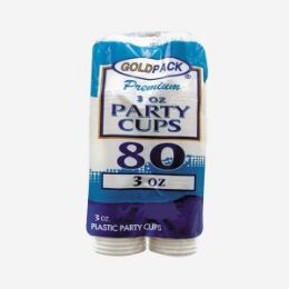 96 of Three Ounce Plastic Cup Clear Eighty Count