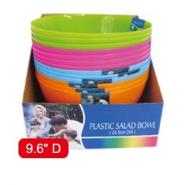 48 Pieces 9.6"plastic Bowl Assorted Color - Plastic Bowls and Plates
