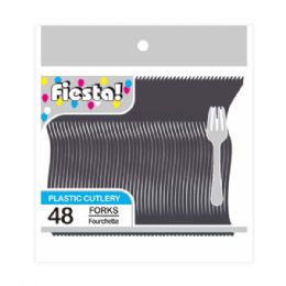 96 Wholesale Forty Eight Count Fork Black