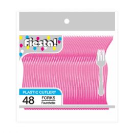 96 Wholesale Forty Eight Count Fork Fuschia