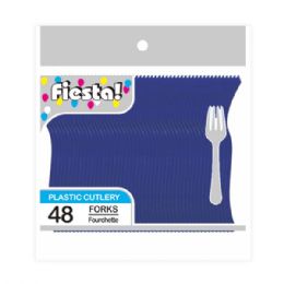 96 Wholesale Forty Eight Count Fork Dark Blue