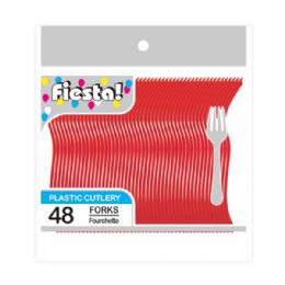 96 Wholesale Forty Eight Count Fork Red