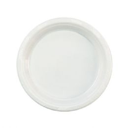 144 Wholesale Seven Inch Fifteen Count Plastic Plate White