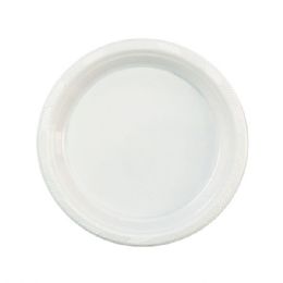 48 Wholesale Seven Inch Fifty Count Plastic Plate White