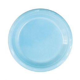 72 Pieces Nine Inch Ten Count Plastic Plate Baby Blue - Party Paper Goods