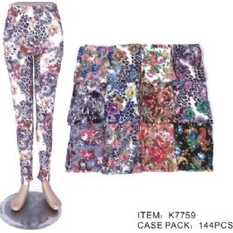 72 Wholesale Womens Fashion Legging Assorted Styles, And Size Polyester Lycra Blend