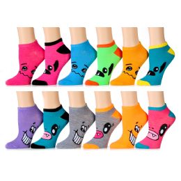 120 Wholesale Assorted Printed Women's Cotton Blend Ankle Socks
