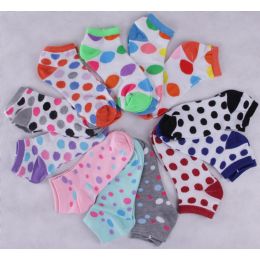 120 Pairs Assorted Prints Womens Cotton Blend Ankle Socks - Womens Ankle Sock