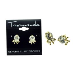 60 Wholesale Gold Tone Cubic Zirconia Stud Earrings