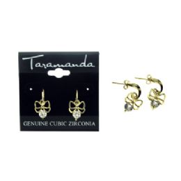 60 Wholesale Gold Tone Cubic Zirconia Dangle Earrings