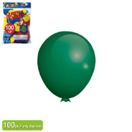24 Pieces Twelve Inch One Hundred Count Balloon Green - Balloons & Balloon Holder