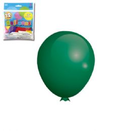 96 Wholesale Twelve Inch Twelve Count Green Latax Balloon