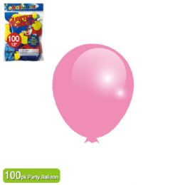 24 Wholesale Twelve Inch One Hundred Count Balloon Baby Pink