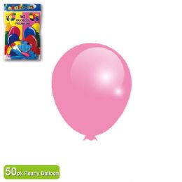 36 Wholesale Pearly Balloon Baby Pink Twelve Inch Fifty Count
