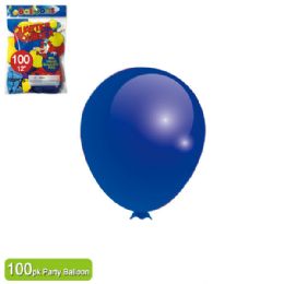 24 Wholesale Twelve Inch One Hundred Count Balloon Royal Blue