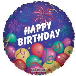 125 Pieces One Sided Happy Birthday Helium Balloon - Balloons & Balloon Holder