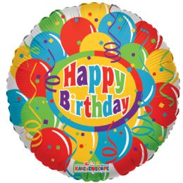 125 Pieces Two Sided Happy Birthday Helium Balloon - Balloons & Balloon Holder