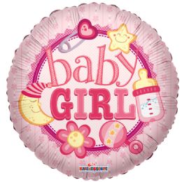 125 Pieces 2-Side "baby Girl" - Balloons & Balloon Holder