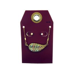 60 Wholesale Gold Tone Leaf Necklace And Earring Set