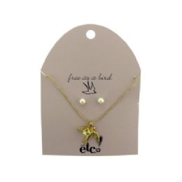 60 Wholesale Gold Tone And Faux Pearl Necklace And Earring Set