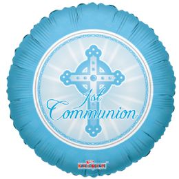 125 Wholesale 2-Side "communion" Blue Balloon