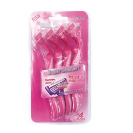 72 Pieces 4 Count 3-Blade Lady' Razor - Shaving Razors