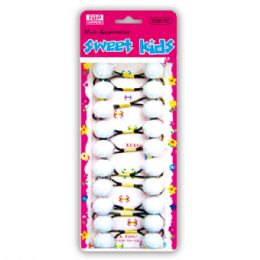 96 Pieces Hair Bead/white Black - PonyTail Holders