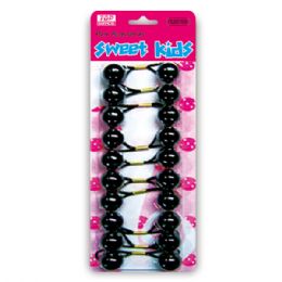 96 Pieces Hair Bead Black - PonyTail Holders