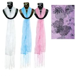 96 Wholesale Scarf Assorted Colors 20x60"