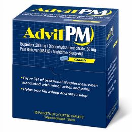4 Pieces Advil Pm 50 Count - Pain and Allergy Relief