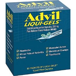5 Pieces Advil LiquI-Gels 50 Count - Pain and Allergy Relief