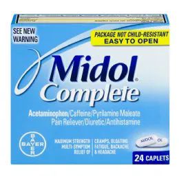 6 Pieces Midol Complete 25 Count - Pain and Allergy Relief