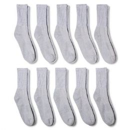 30 Wholesale Gildan 6pk Mens Grey Crew Socks