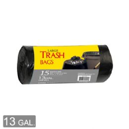96 Pieces Trash Bag Roll Thirteen Gallon Fifteen Count - Garbage & Storage Bags