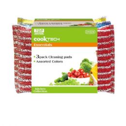 96 Pieces 3 Piece Scour Cleaning Pad - Scouring Pads & Sponges